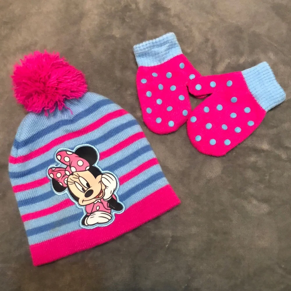 Minnie Mouse Hat & Mittens Set